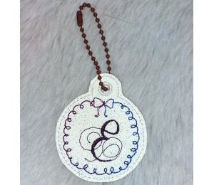 Stickdatei - ITH Anhänger Schleifchen Monogram E